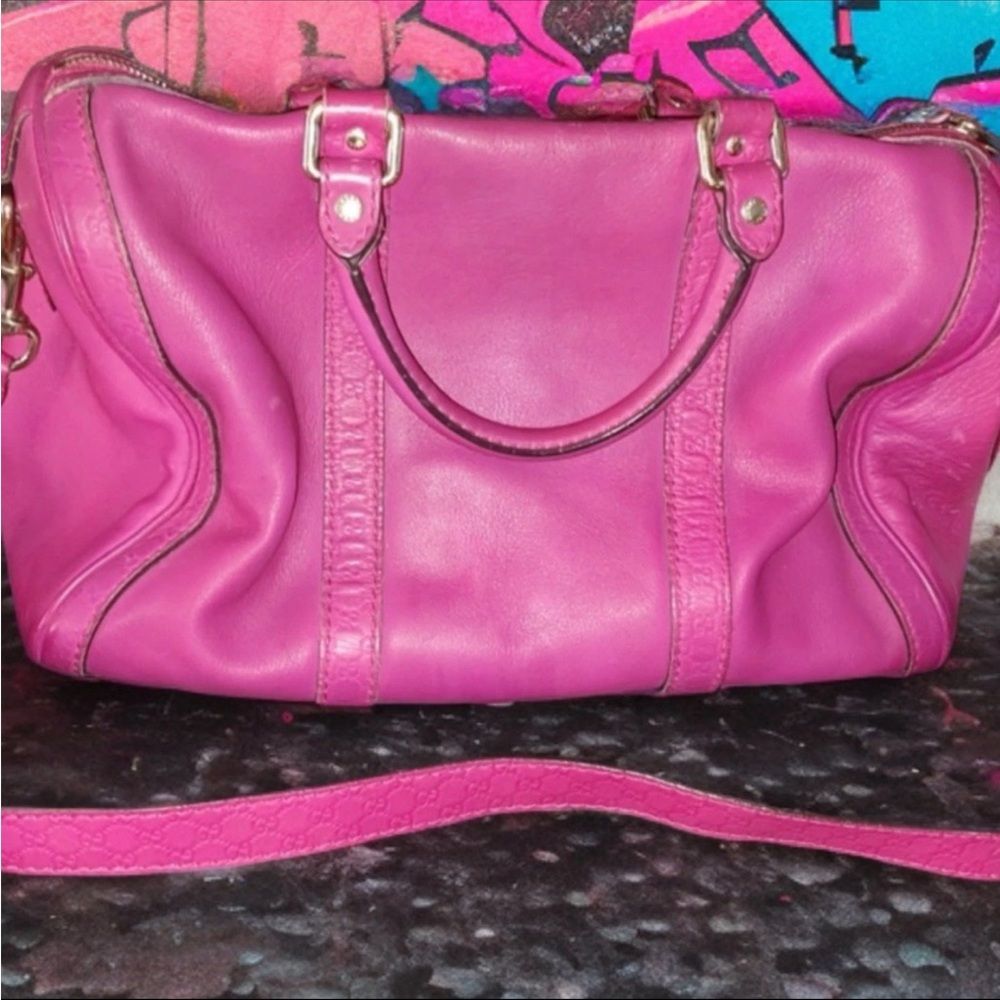 Gucci Fuchsia Leather Satchel